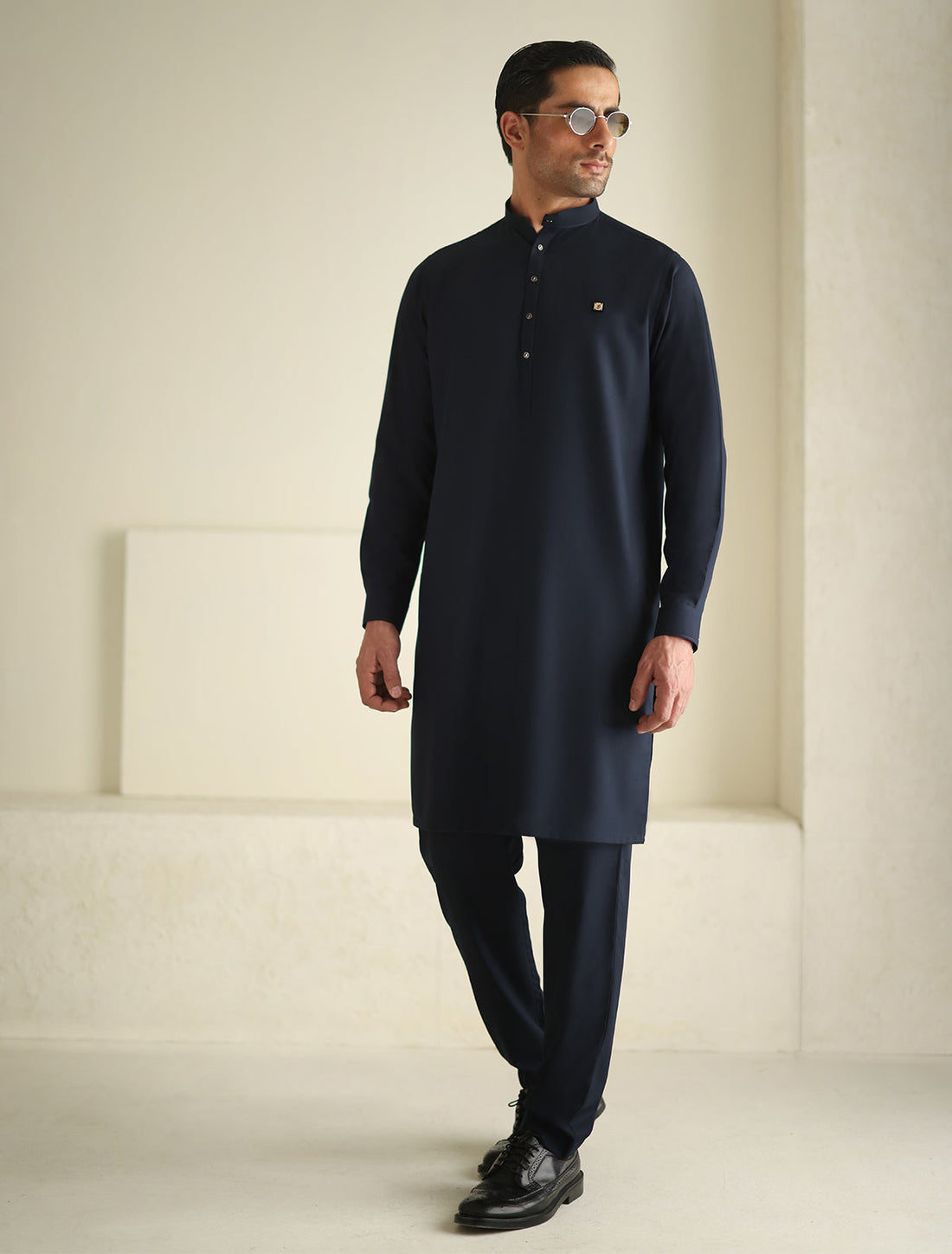 Pakistani Menswear | Ismail Farid - BLUE KURTA PAJAMA - Official Sakeena London Ltd. stockist in UK - Sakeena London