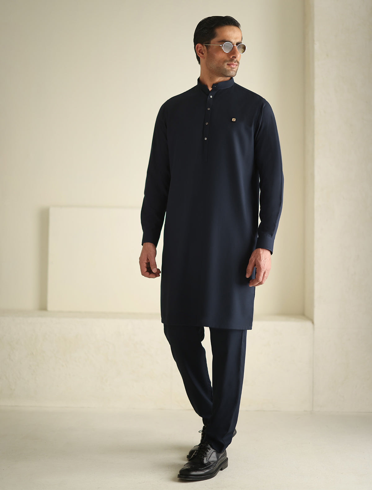 Pakistani Menswear | Ismail Farid - BLUE KURTA PAJAMA - Official Sakeena London Ltd. stockist in UK - Sakeena London