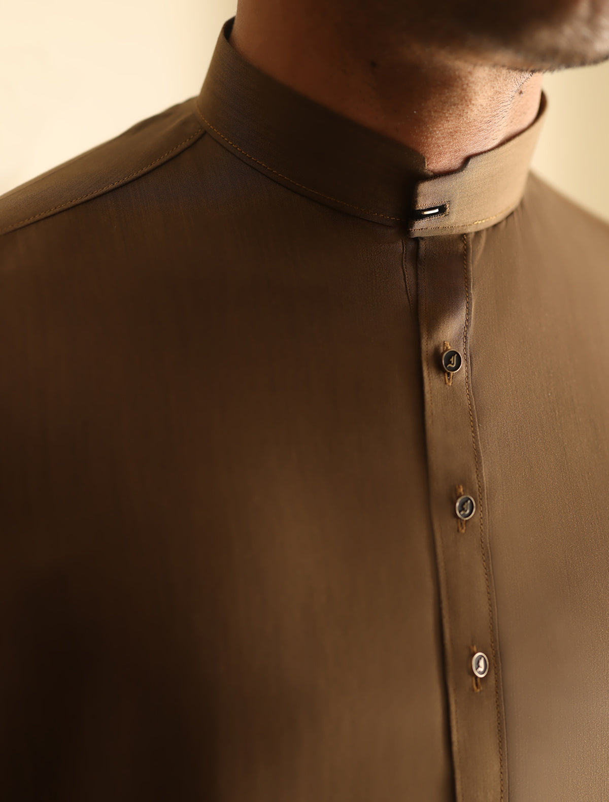 Pakistani Menswear | Ismail Farid - TAN KAMEEZ SHALWAR - Official Sakeena London Ltd. stockist in UK - Sakeena London
