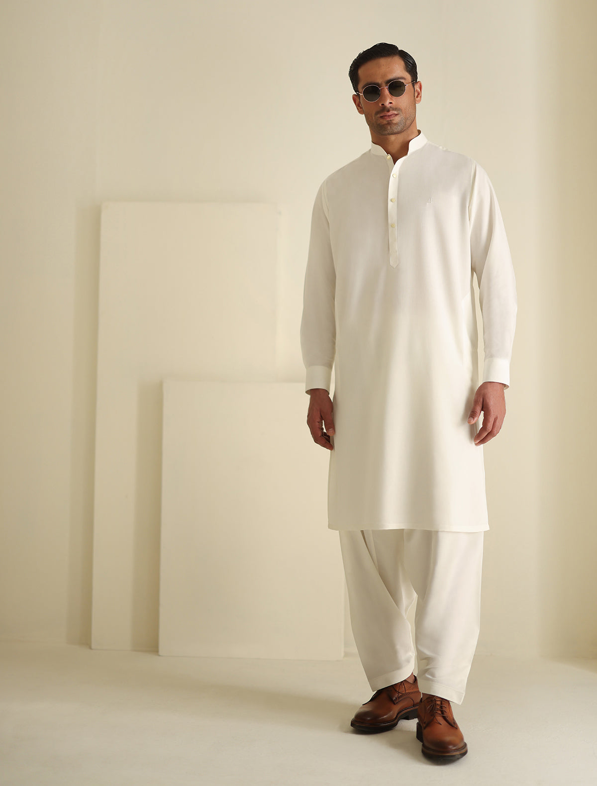 Pakistani Menswear | Ismail Farid - CREAM KAMEEZ SHALWAR - Official Sakeena London Ltd. stockist in UK - Sakeena London