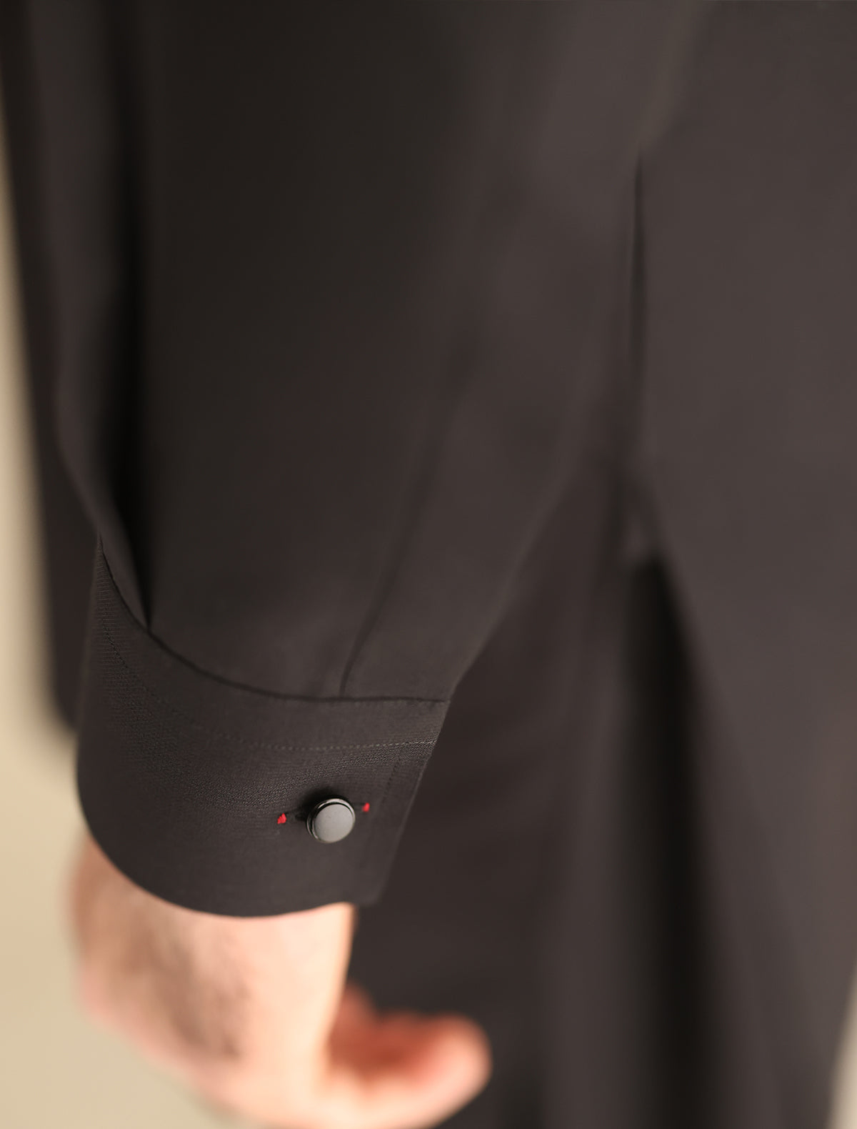 Pakistani Menswear | Ismail Farid - BLACK MANDARIN COLLAR KAMEEZ SHALWAR - Official Sakeena London Ltd. stockist in UK - Sakeena London