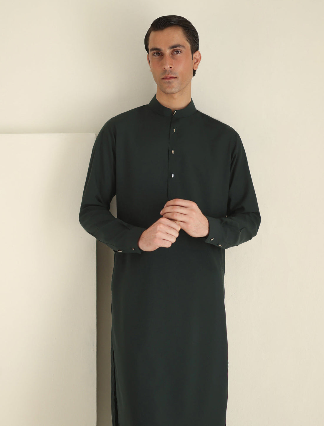 Pakistani Menswear | Ismail Farid - GREEN KAMEEZ SHALWAR - Official Sakeena London Ltd. stockist in UK - Sakeena London