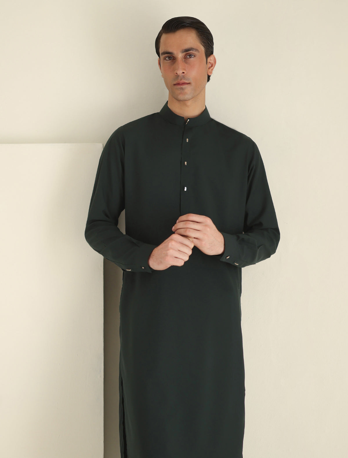 Pakistani Menswear | Ismail Farid - GREEN KAMEEZ SHALWAR - Official Sakeena London Ltd. stockist in UK - Sakeena London