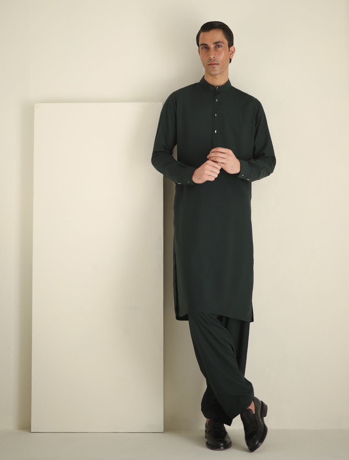 Pakistani Menswear | Ismail Farid - GREEN KAMEEZ SHALWAR - Official Sakeena London Ltd. stockist in UK - Sakeena London