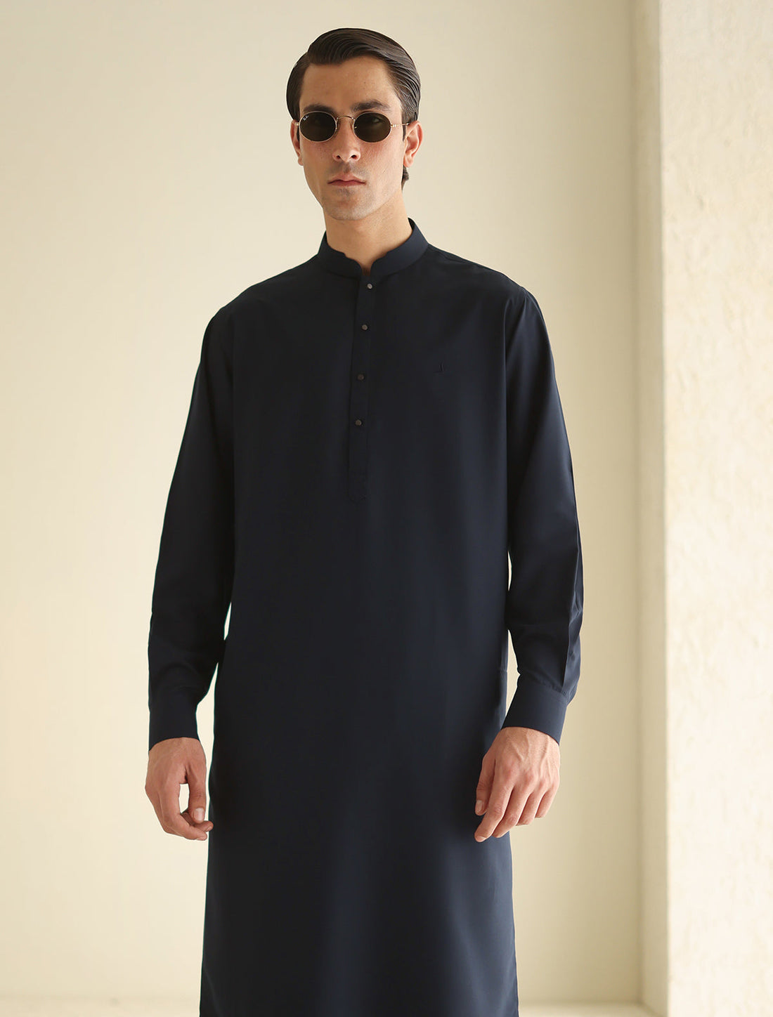 Pakistani Menswear | Ismail Farid - NAVY KAMEEZ SHALWAR - Official Sakeena London Ltd. stockist in UK - Sakeena London