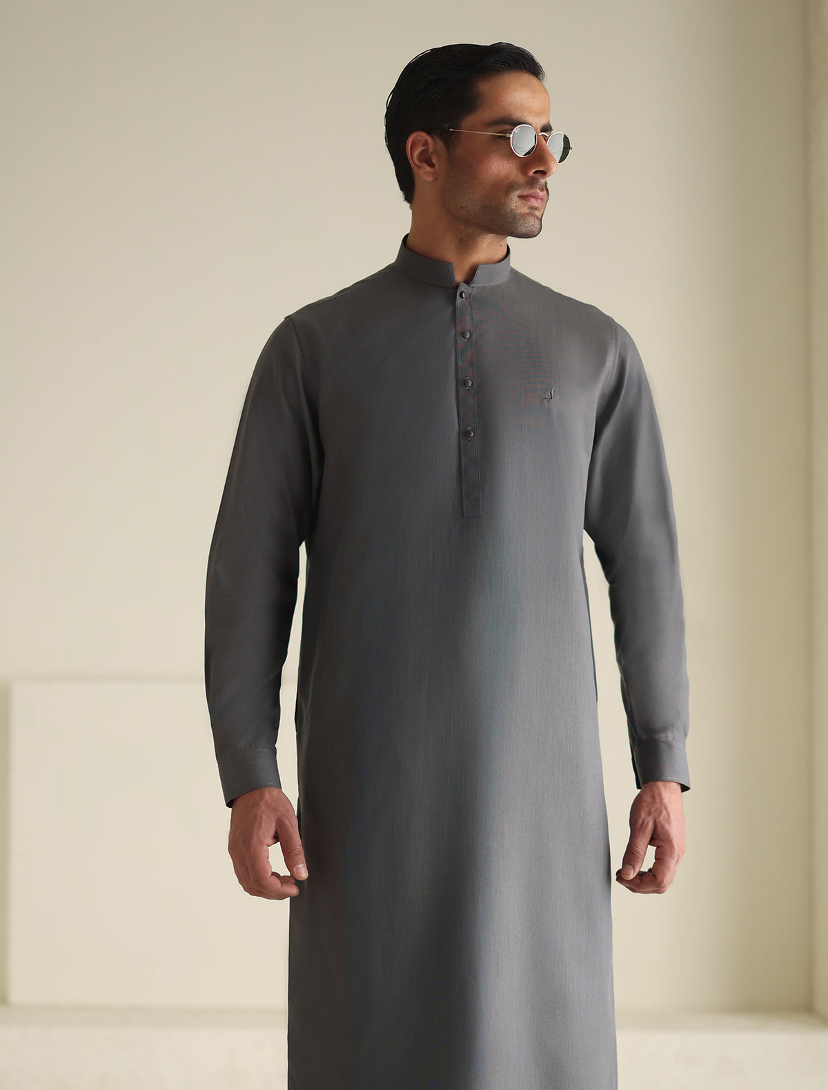Pakistani Menswear | Ismail Farid - STEEL GREY KAMEEZ SHALWAR - Official Sakeena London Ltd. stockist in UK - Sakeena London