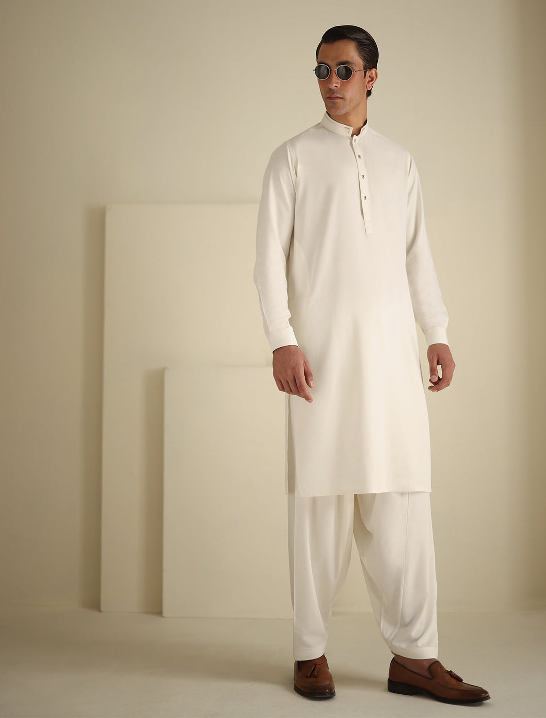 Pakistani Menswear | Ismail Farid - CREAM PREMIUM KAMEEZ SHALWAR - Official Sakeena London Ltd. stockist in UK - Sakeena London