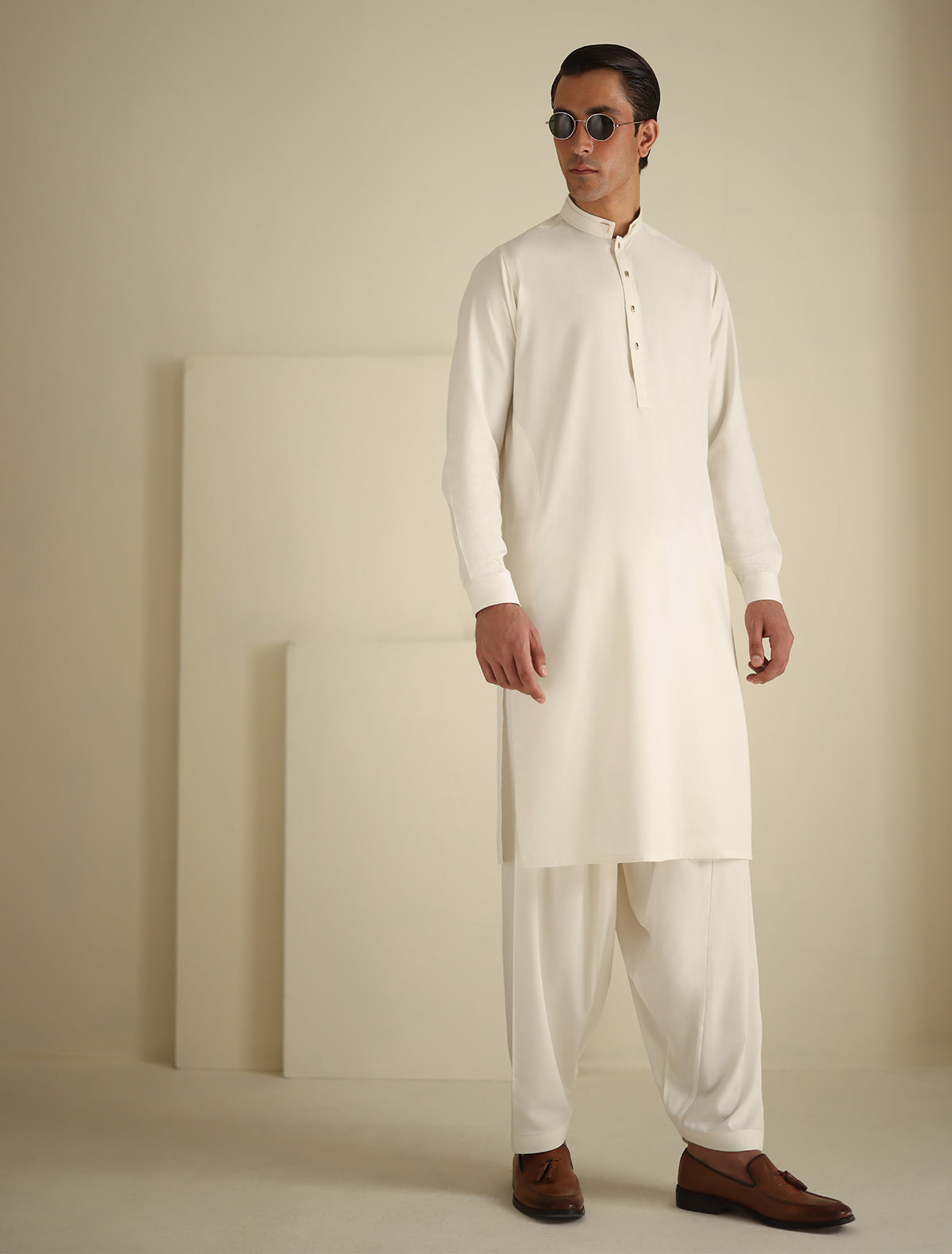 Pakistani Menswear | Ismail Farid - CREAM PREMIUM KAMEEZ SHALWAR - Official Sakeena London Ltd. stockist in UK - Sakeena London