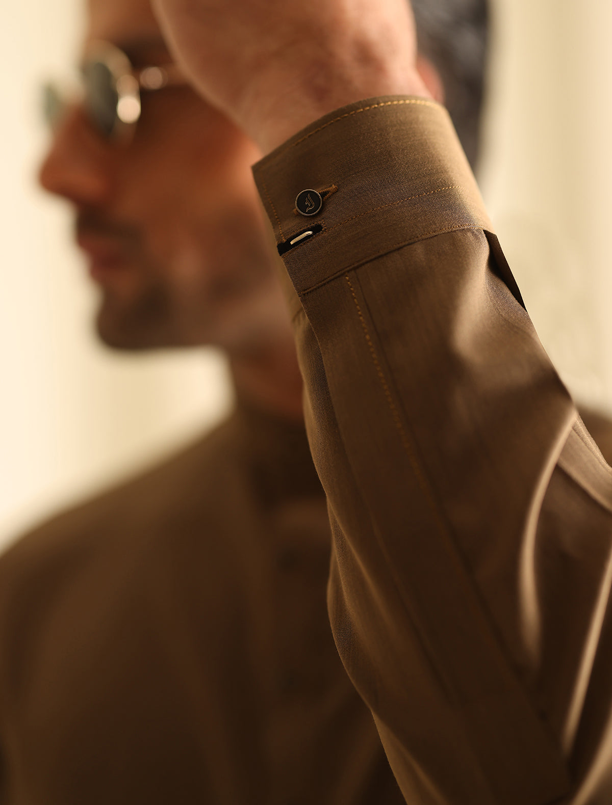 Pakistani Menswear | Ismail Farid - TAN KAMEEZ SHALWAR - Official Sakeena London Ltd. stockist in UK - Sakeena London
