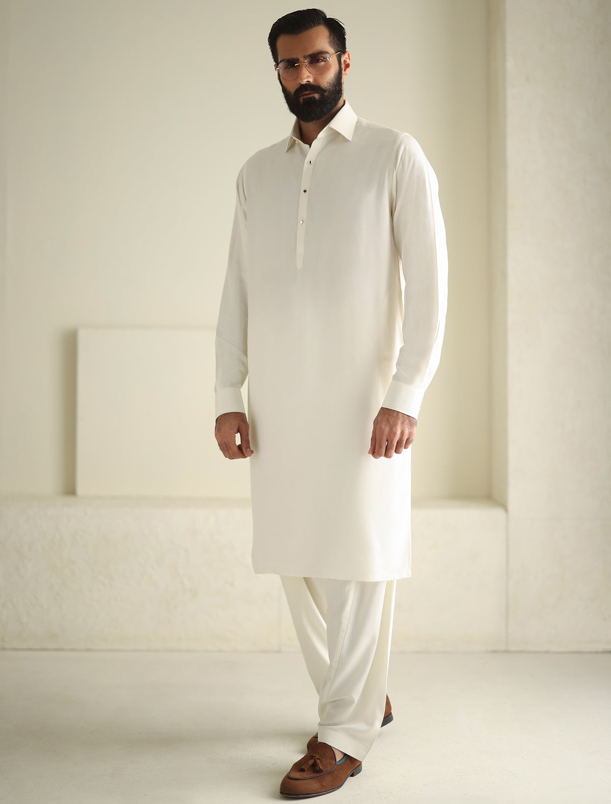 Pakistani Menswear | Ismail Farid - BOSKI KAMEEZ SHALWAR - Official Sakeena London Ltd. stockist in UK - Sakeena London