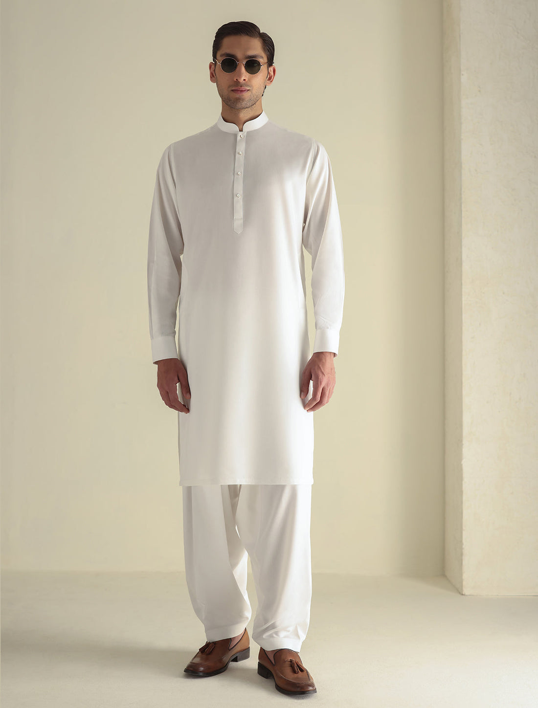 Pakistani Menswear | Ismail Farid - OFF-WHITE PREMIUM KAMEEZ SHALWAR - Official Sakeena London Ltd. stockist in UK - Sakeena London