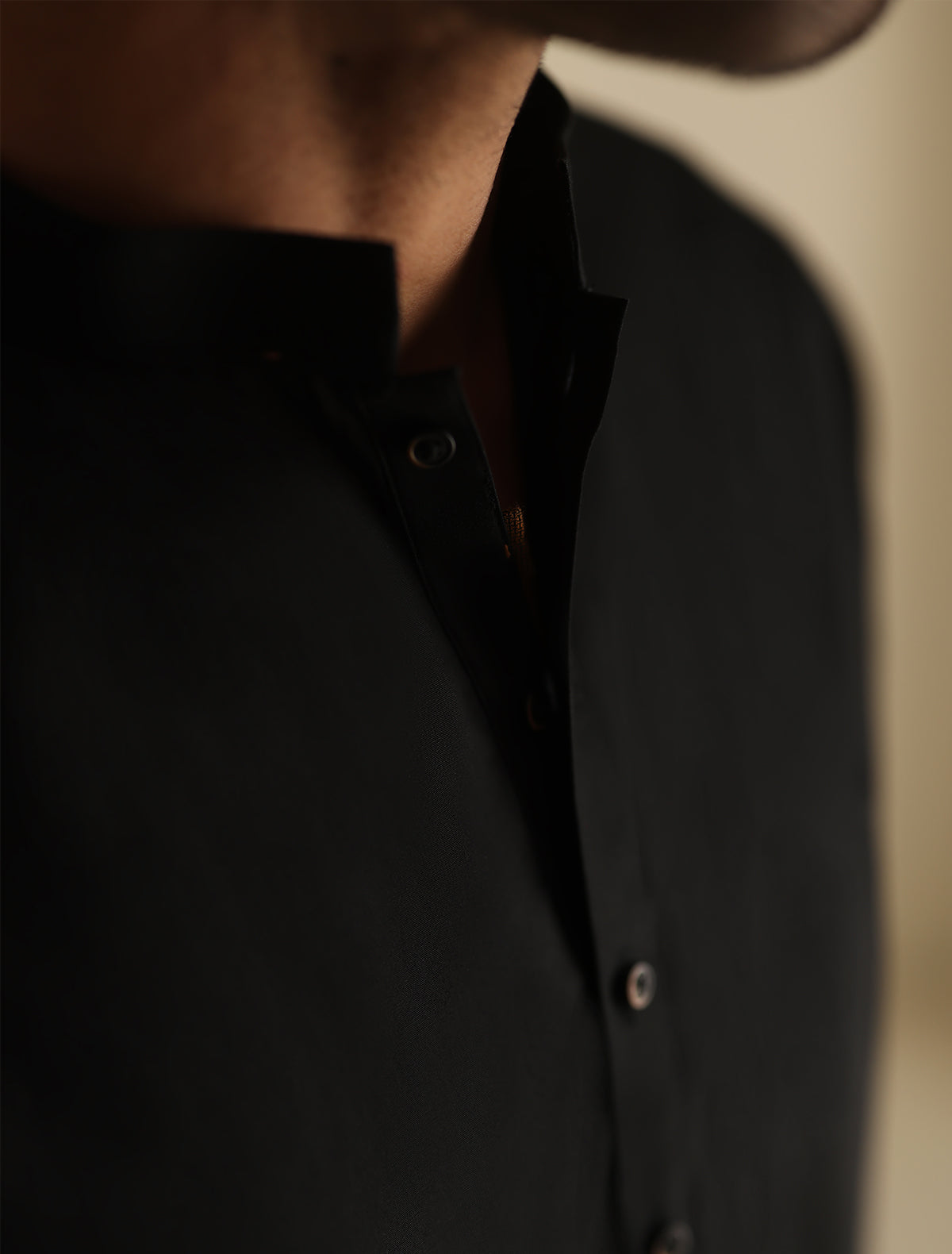 Pakistani Menswear | Ismail Farid - BLACK CLASSIC KURTA PAJAMA - Official Sakeena London Ltd. stockist in UK - Sakeena London