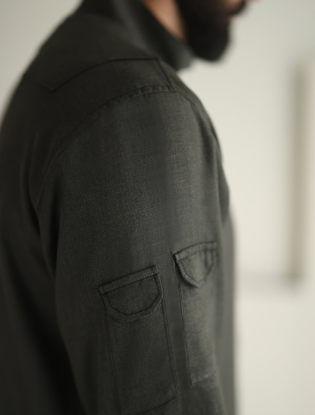 Pakistani Menswear | Ismail Farid - GRAY DESIGNER KURTA PAJAMA - Official Sakeena London Ltd. stockist in UK - Sakeena London
