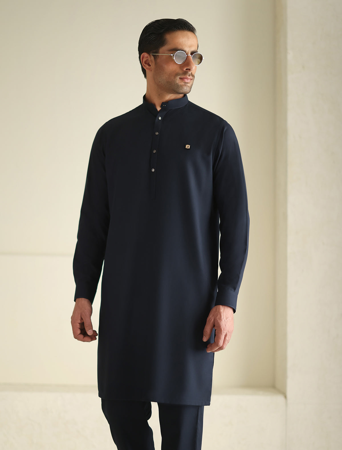 Pakistani Menswear | Ismail Farid - BLUE KURTA PAJAMA - Official Sakeena London Ltd. stockist in UK - Sakeena London