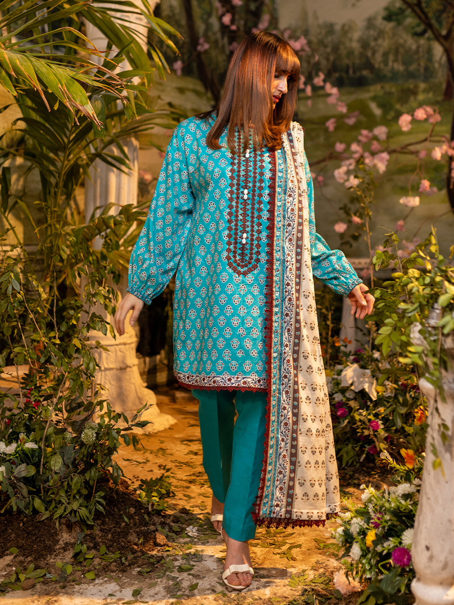 Salitex | Izel Lawn 24 | 3PC UNSTITCHED DIGITAL PRINTED & EMBROIDERED LAWN SUIT - Official Salitex stockist in UK - Sakeena London