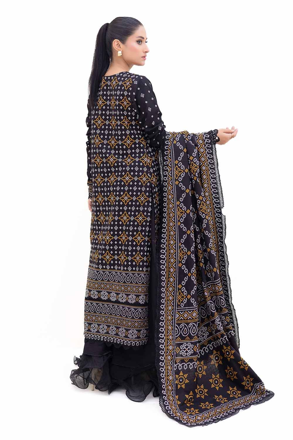 Gul Ahmed | Winter Collection 24 | Light Khaddar Suit K-42003 L - Official Gul Ahmed stockist in UK - Sakeena London
