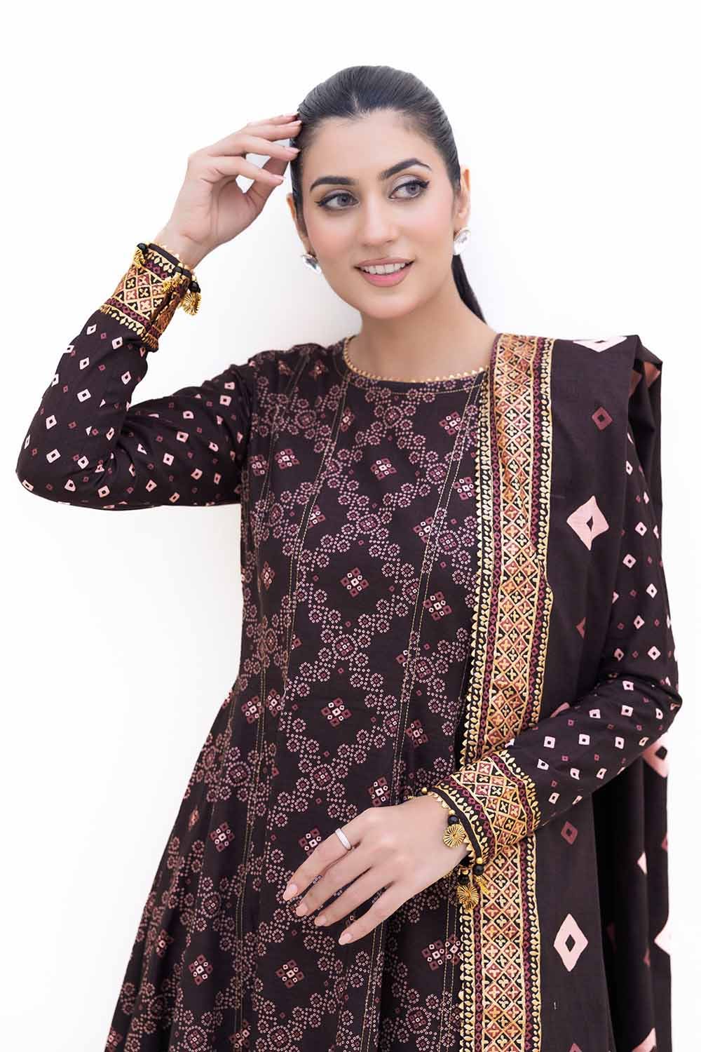 Gul Ahmed | Winter Collection 24 | Khaddar Suit K-42004 T - Official Gul Ahmed stockist in UK - Sakeena London