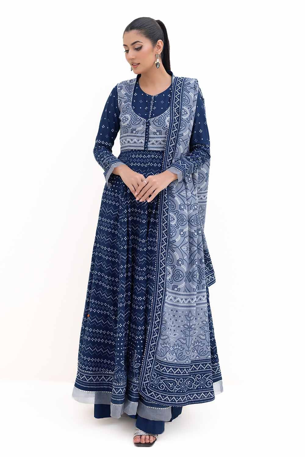 Gul Ahmed | Winter Collection 24 | Thick Khaddar Suit K-42005 T - Official Gul Ahmed stockist in UK - Sakeena London