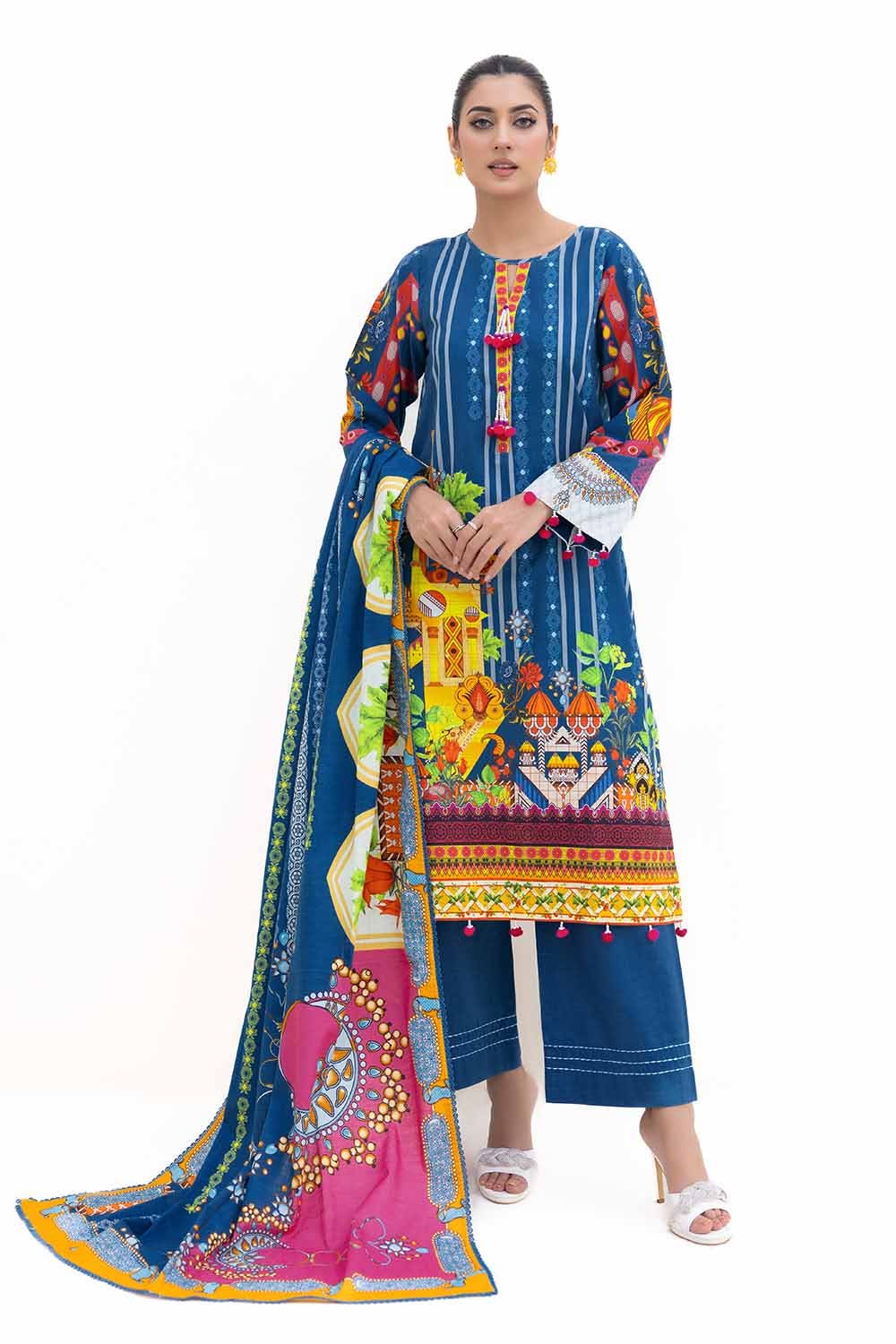Gul Ahmed | Winter Collection 24 | Light Khaddar Suit K-42006 L - Official Gul Ahmed stockist in UK - Sakeena London