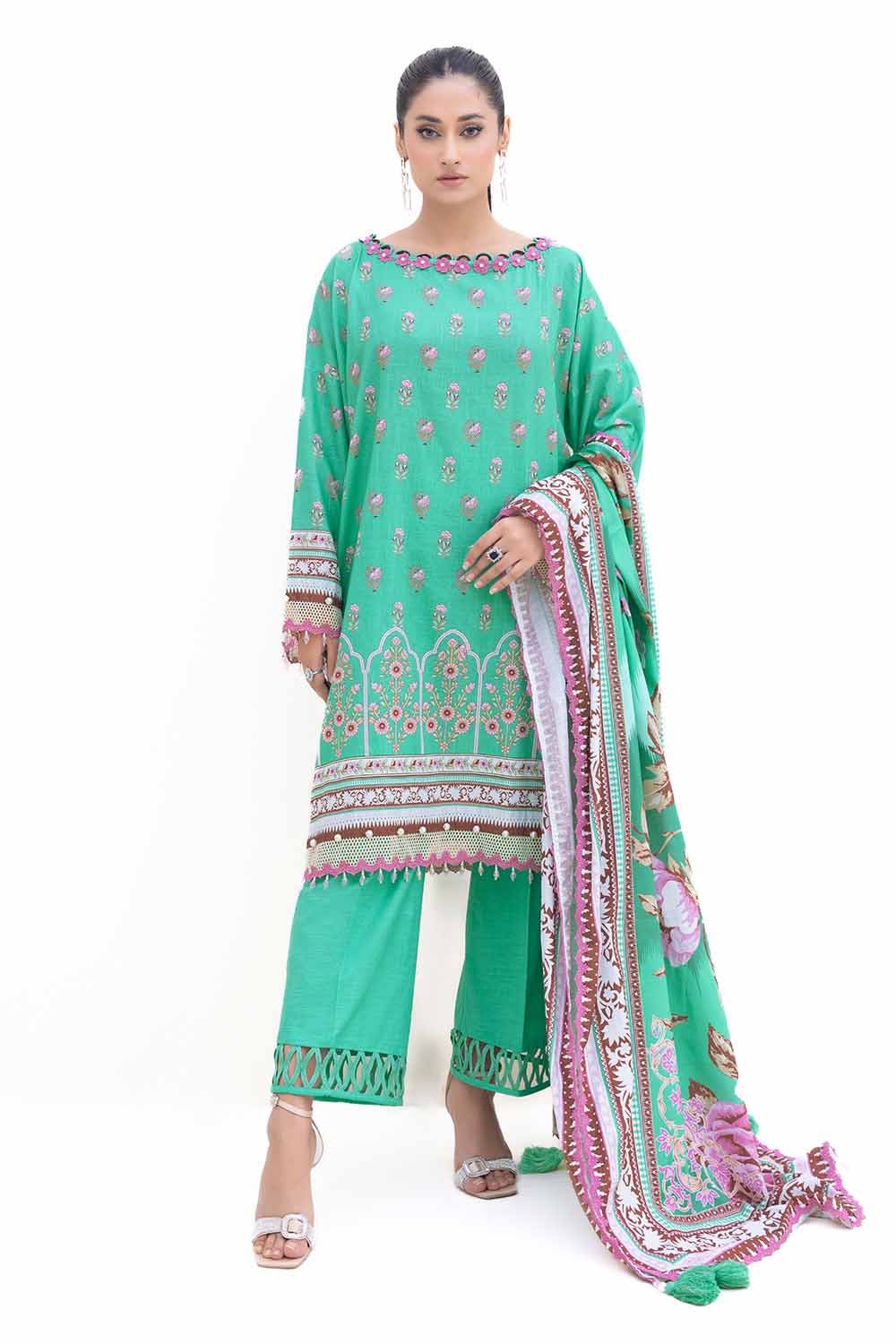 Gul Ahmed | Winter Collection 24 | Thick Khaddar Suit K-42007 T - Official Gul Ahmed stockist in UK - Sakeena London