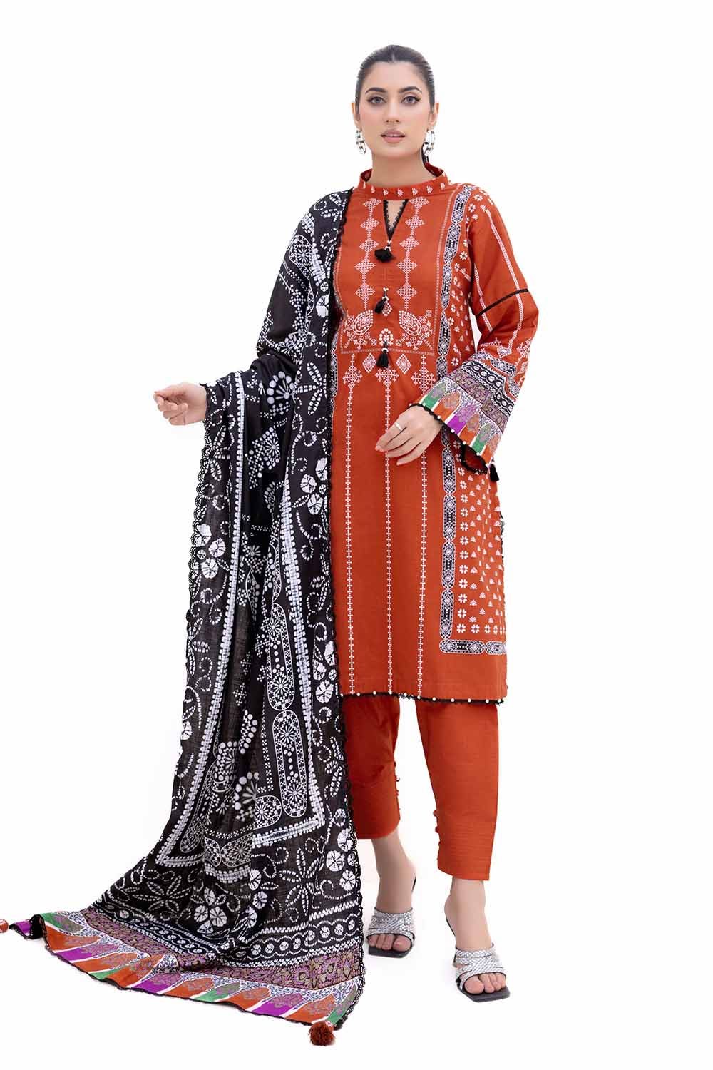 Gul Ahmed | Winter Collection 24 | Thick Khaddar Suit K-42008 T - Official Gul Ahmed stockist in UK - Sakeena London