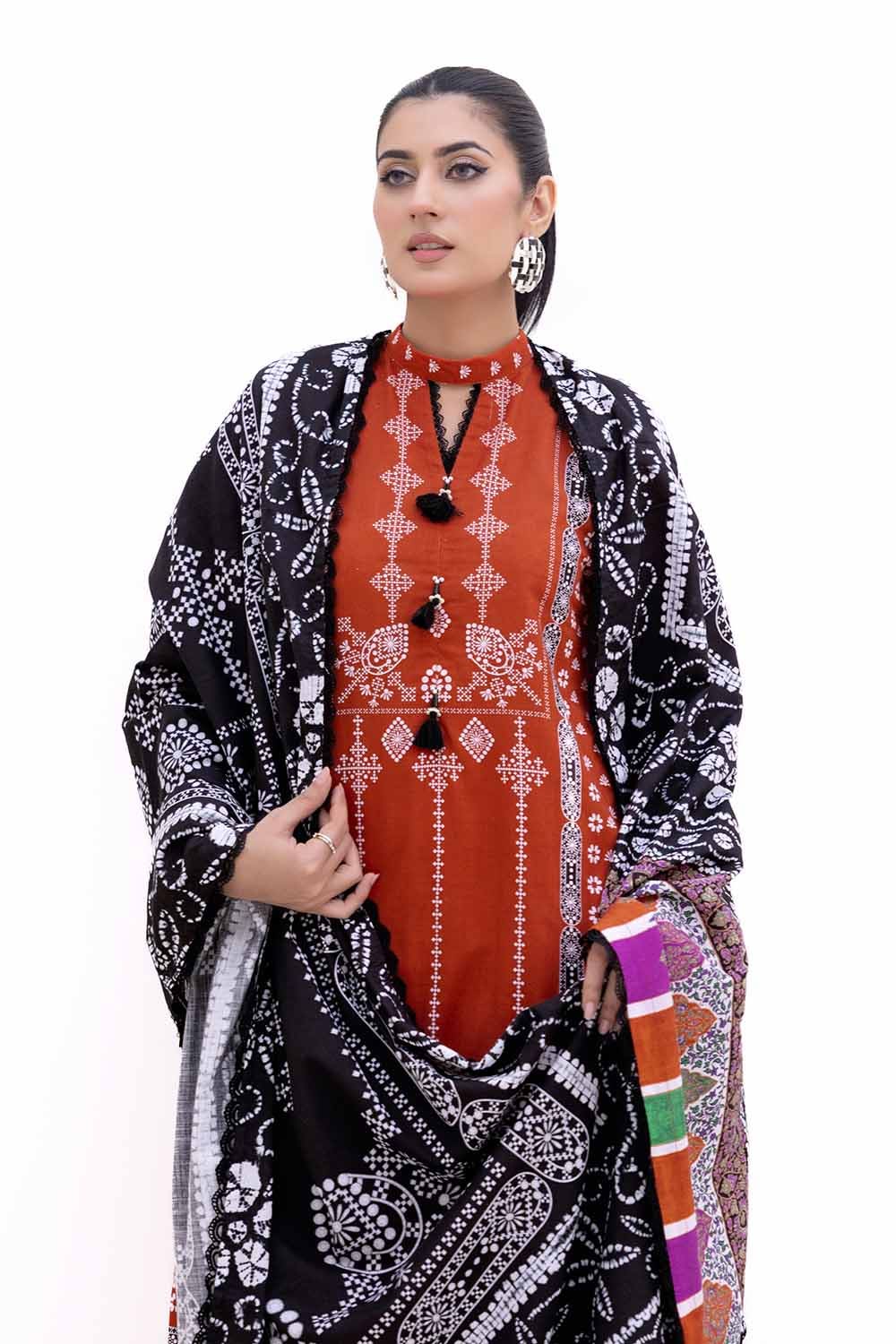 Gul Ahmed | Winter Collection 24 | Thick Khaddar Suit K-42008 T - Official Gul Ahmed stockist in UK - Sakeena London