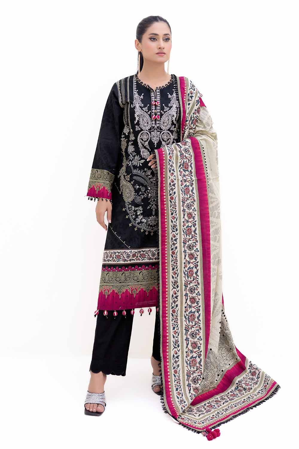 Gul Ahmed | Winter Collection 24 | Khaddar Dupatta K-42012 L - Official Gul Ahmed stockist in UK - Sakeena London