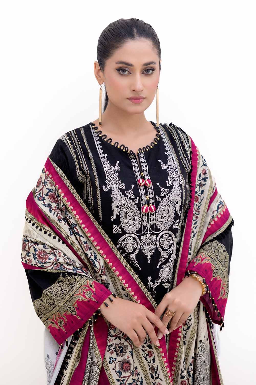 Gul Ahmed | Winter Collection 24 | Khaddar Dupatta K-42012 L - Official Gul Ahmed stockist in UK - Sakeena London