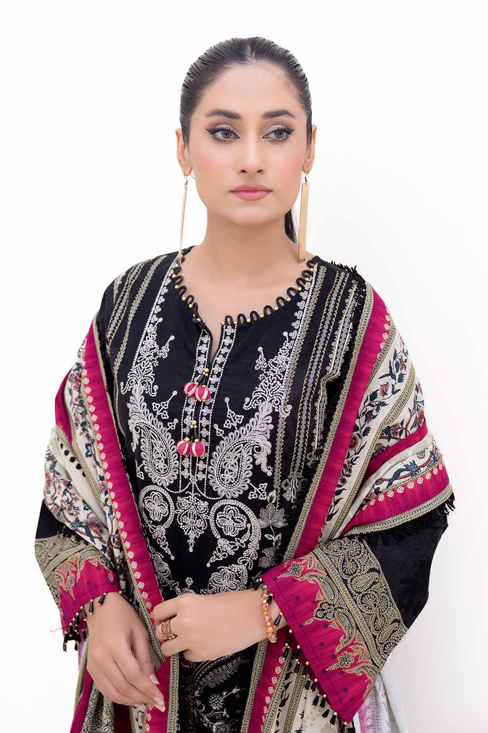 Gul Ahmed | Winter Collection 24 | Khaddar Dupatta K-42012 T - Official Gul Ahmed stockist in UK - Sakeena London