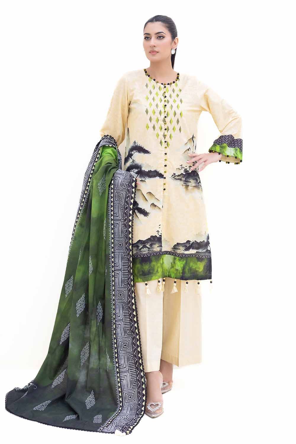 Gul Ahmed | Winter Collection 24 | Khaddar Dupatta K-42013 L - Official Gul Ahmed stockist in UK - Sakeena London