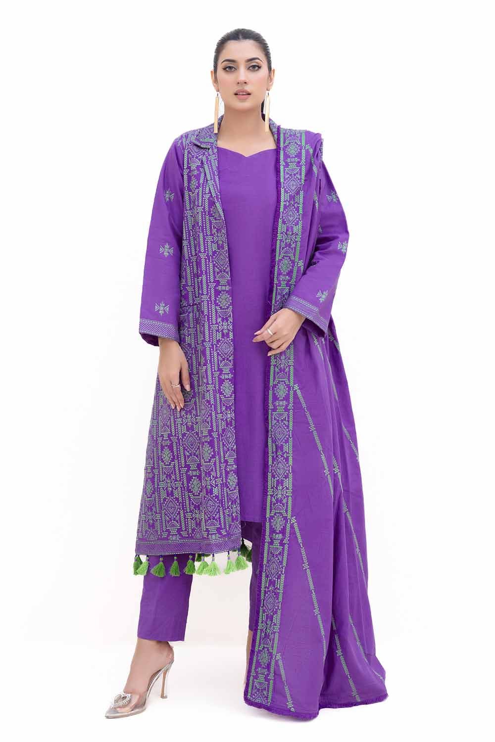 Gul Ahmed | Winter Collection 24 | Khaddar Dupatta K-42017 T - Official Gul Ahmed stockist in UK - Sakeena London