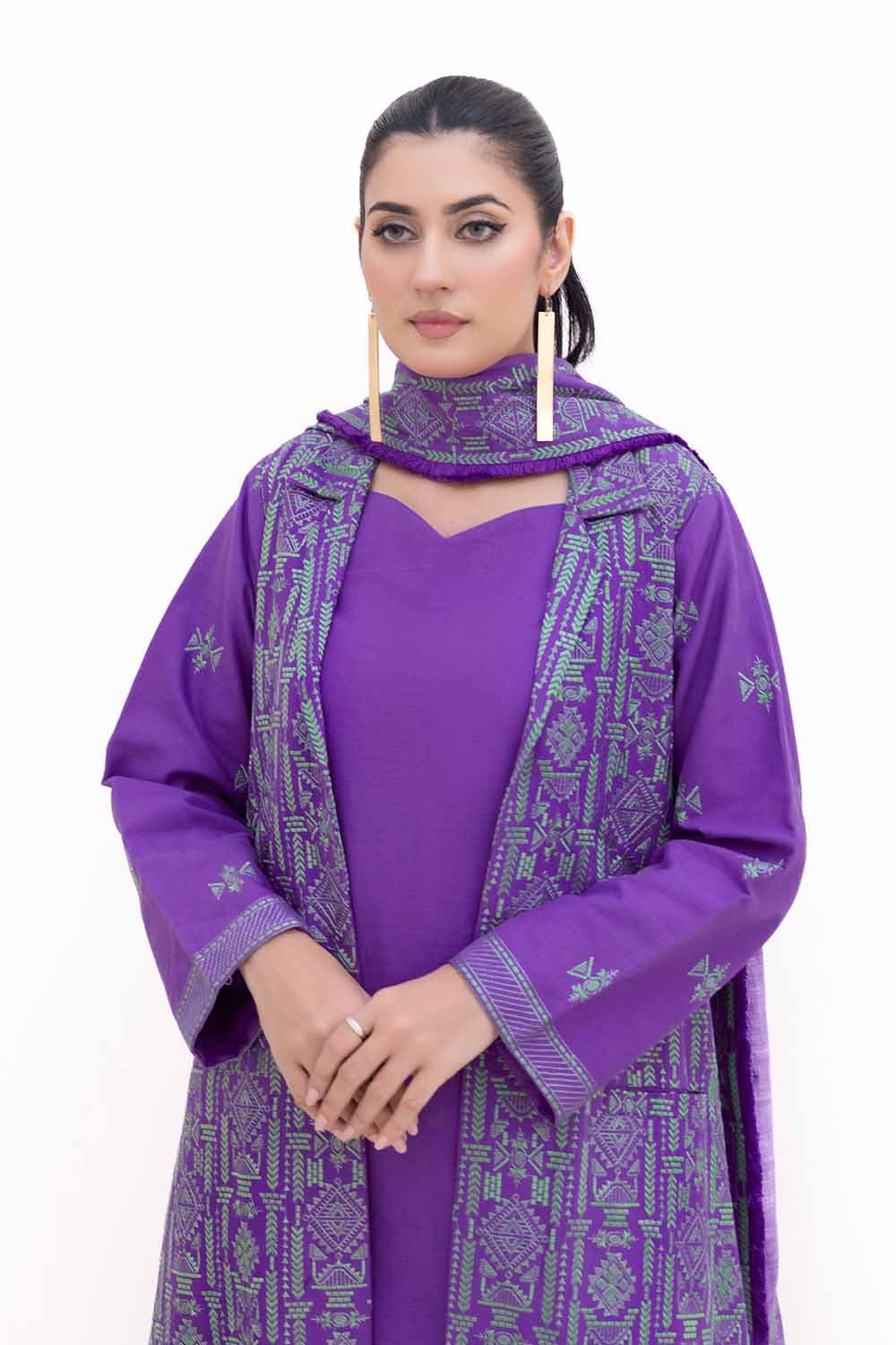 Gul Ahmed | Winter Collection 24 | Khaddar Dupatta K-42017 T - Official Gul Ahmed stockist in UK - Sakeena London