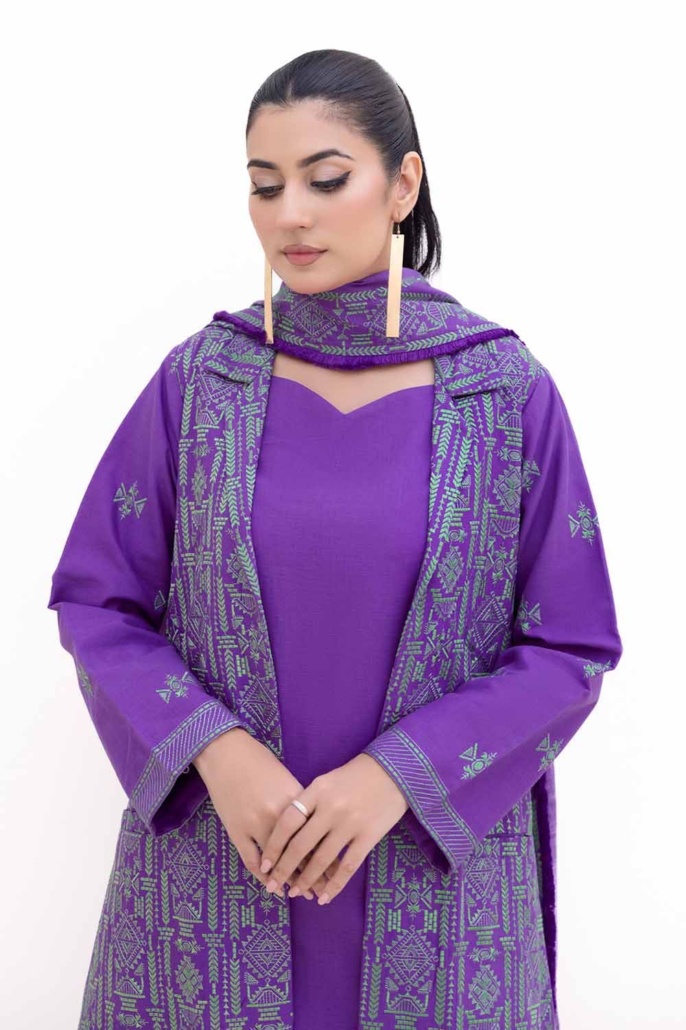 Gul Ahmed | Winter Collection 24 | Khaddar Dupatta K-42017 T - Official Gul Ahmed stockist in UK - Sakeena London