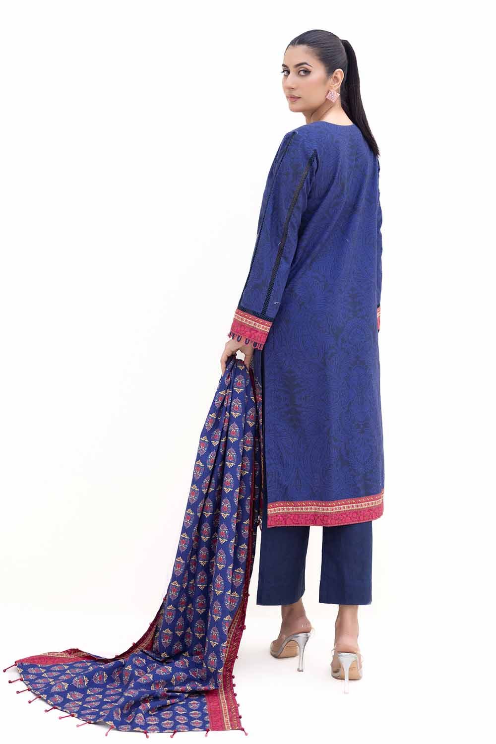 Gul Ahmed | Winter Collection 24 | Khaddar Dupatta K-42018 T - Official Gul Ahmed stockist in UK - Sakeena London