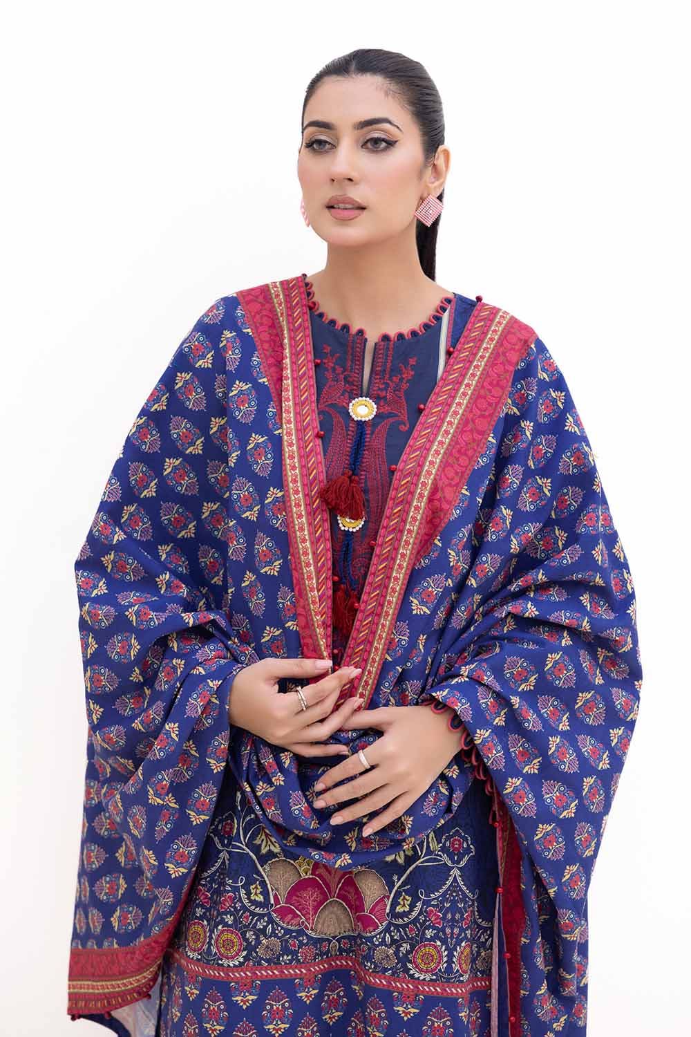 Gul Ahmed | Winter Collection 24 | Khaddar Dupatta K-42018 T - Official Gul Ahmed stockist in UK - Sakeena London
