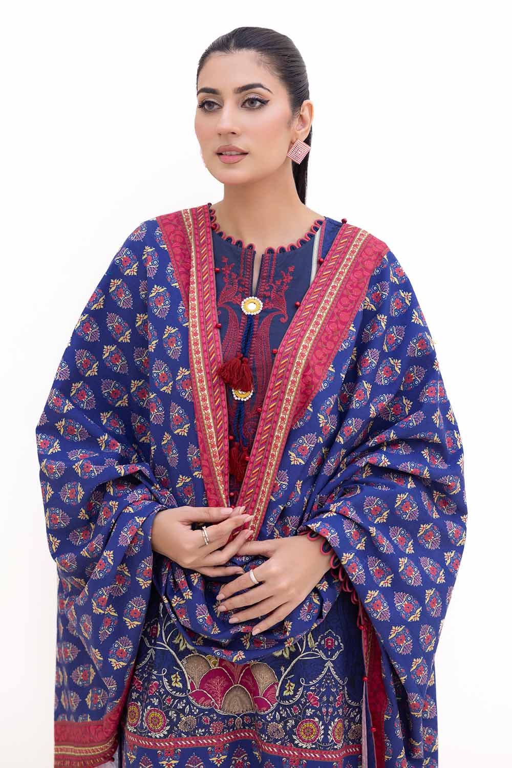 Gul Ahmed | Winter Collection 24 | Khaddar Dupatta K-42018 T - Official Gul Ahmed stockist in UK - Sakeena London
