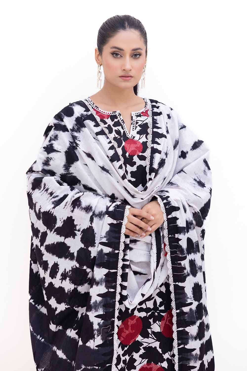 Gul Ahmed | Winter Collection 24 | Khaddar Dupatta K-42019 T - Official Gul Ahmed stockist in UK - Sakeena London