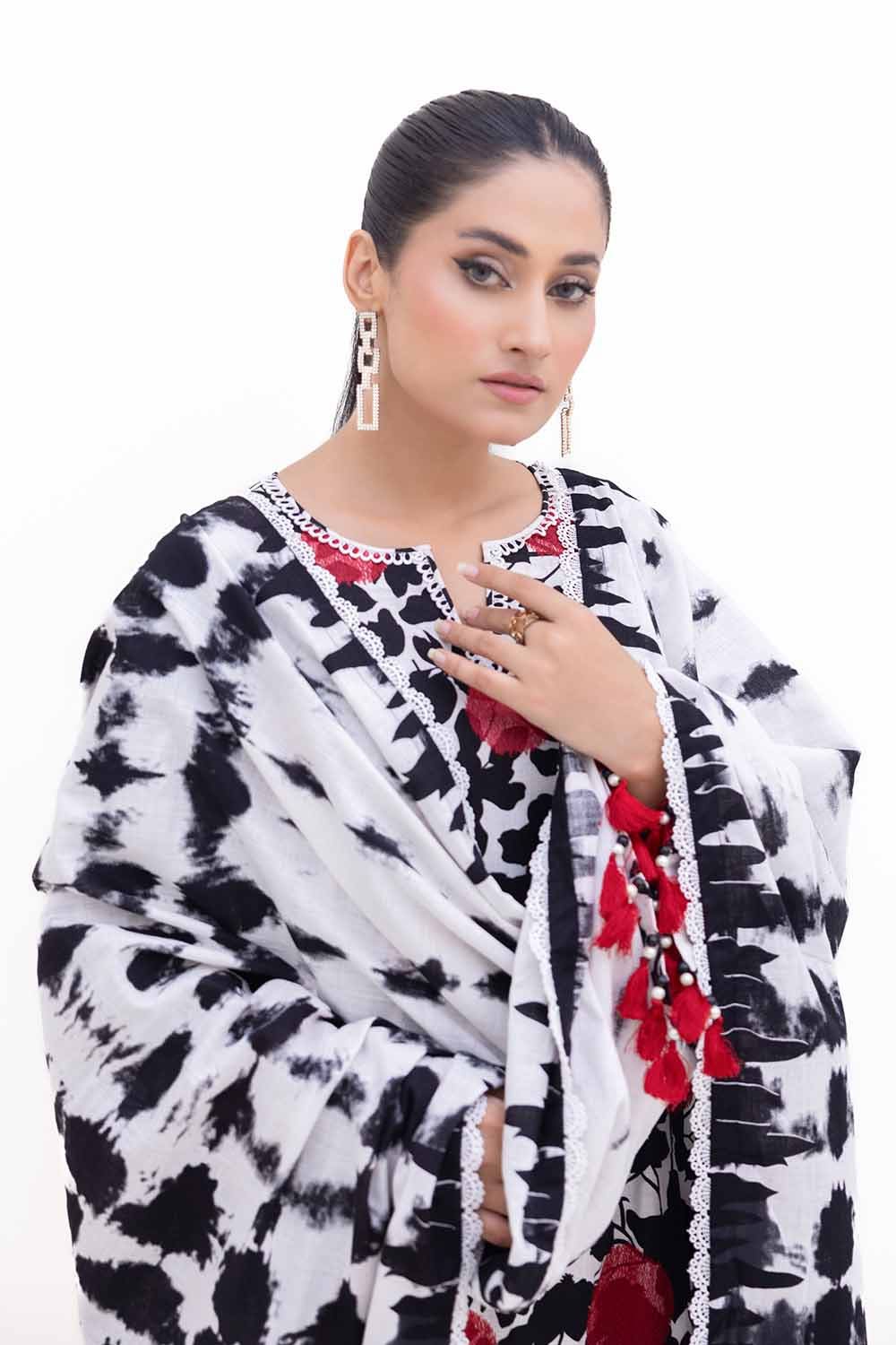 Gul Ahmed | Winter Collection 24 | Khaddar Dupatta K-42019 T - Official Gul Ahmed stockist in UK - Sakeena London