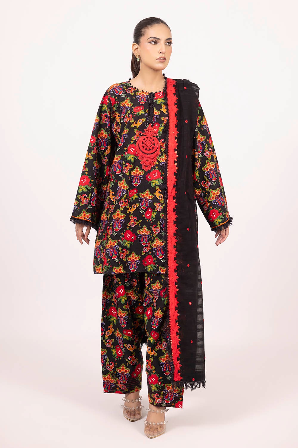 Gul Ahmed | Winter Collection 25 | K-52010 - Official Gul Ahmed stockist in UK - Sakeena London