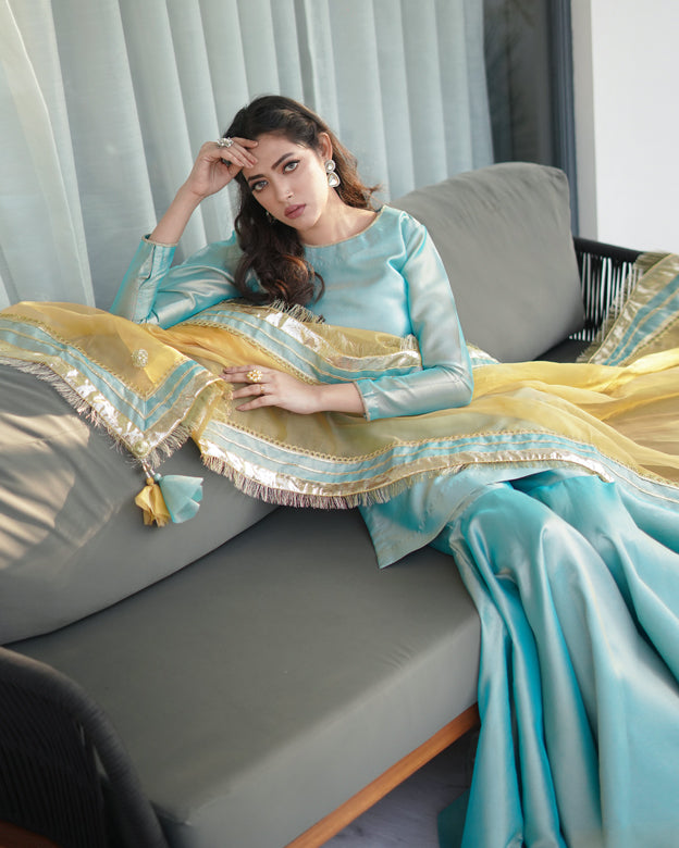 Zar | Gharara Formals | Yellow - Official Zar stockist in UK - Sakeena London