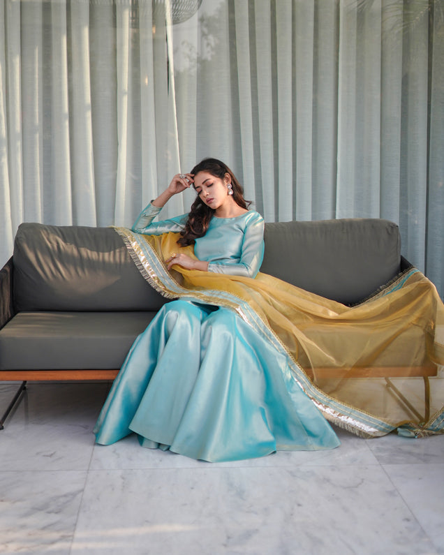 Zar | Gharara Formals | Yellow - Official Zar stockist in UK - Sakeena London