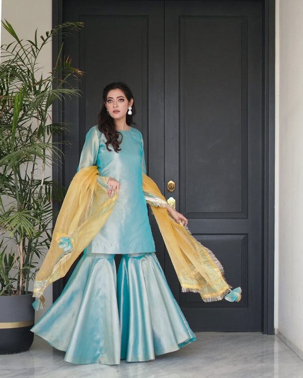 Zar | Gharara Formals | Yellow - Official Zar stockist in UK - Sakeena London