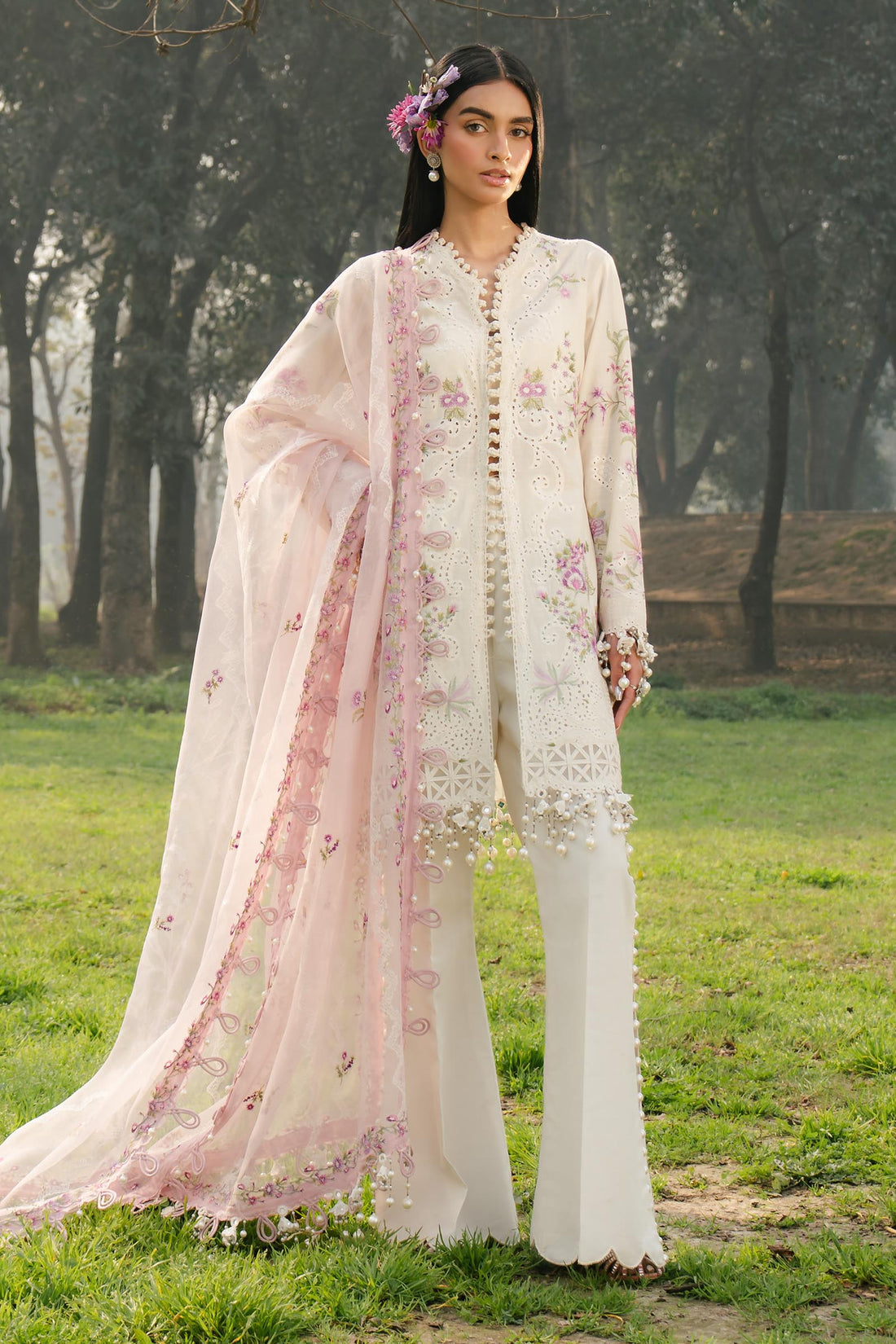 Sana Safinaz | Luxury Lawn 25 | L251-001A-3CT - Official Sana Safinaz stockist in UK - Sakeena London