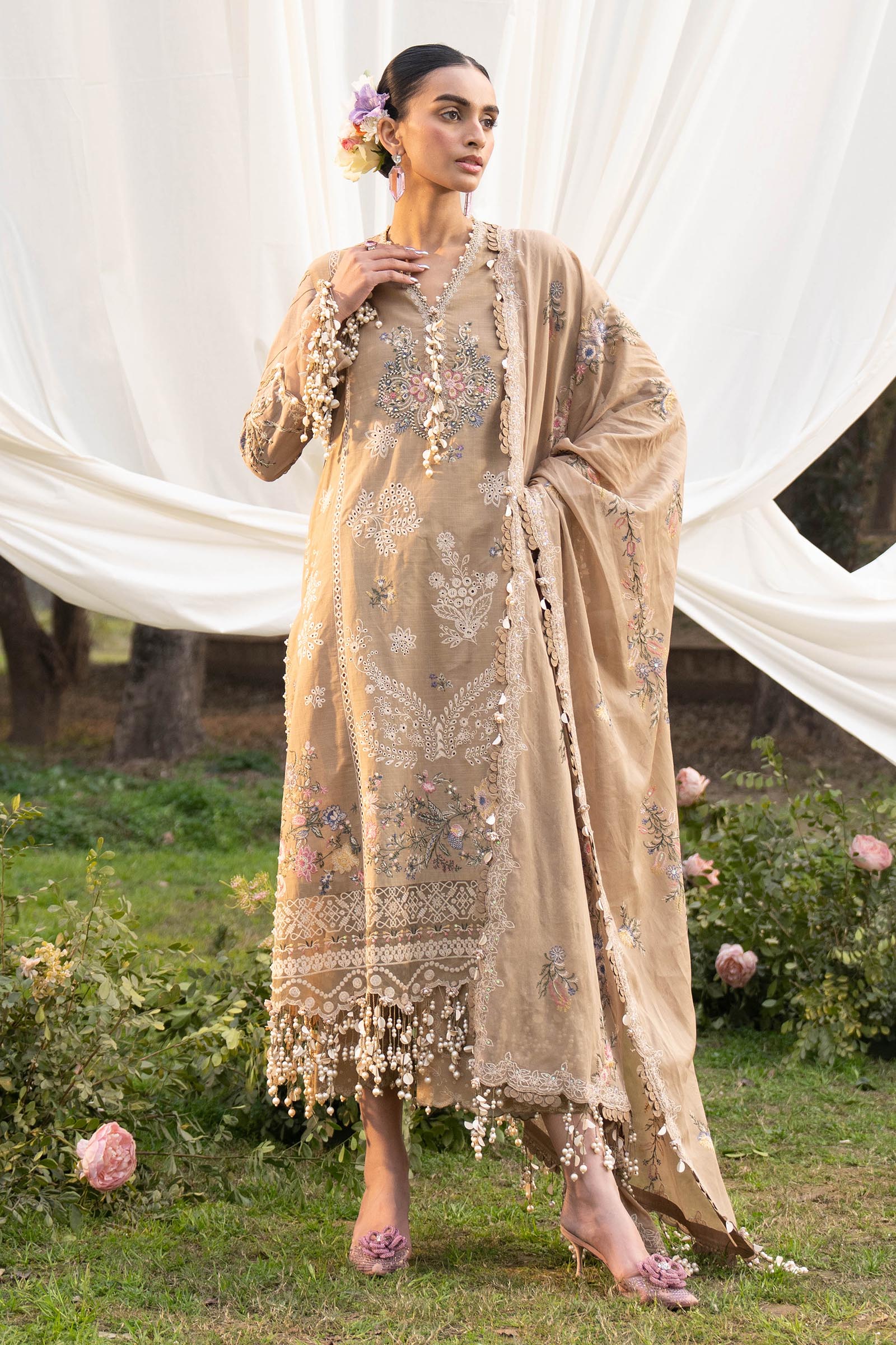 Sana Safinaz | Luxury Lawn 25 | L251-006A-3CH - Official Sana Safinaz stockist in UK - Sakeena London