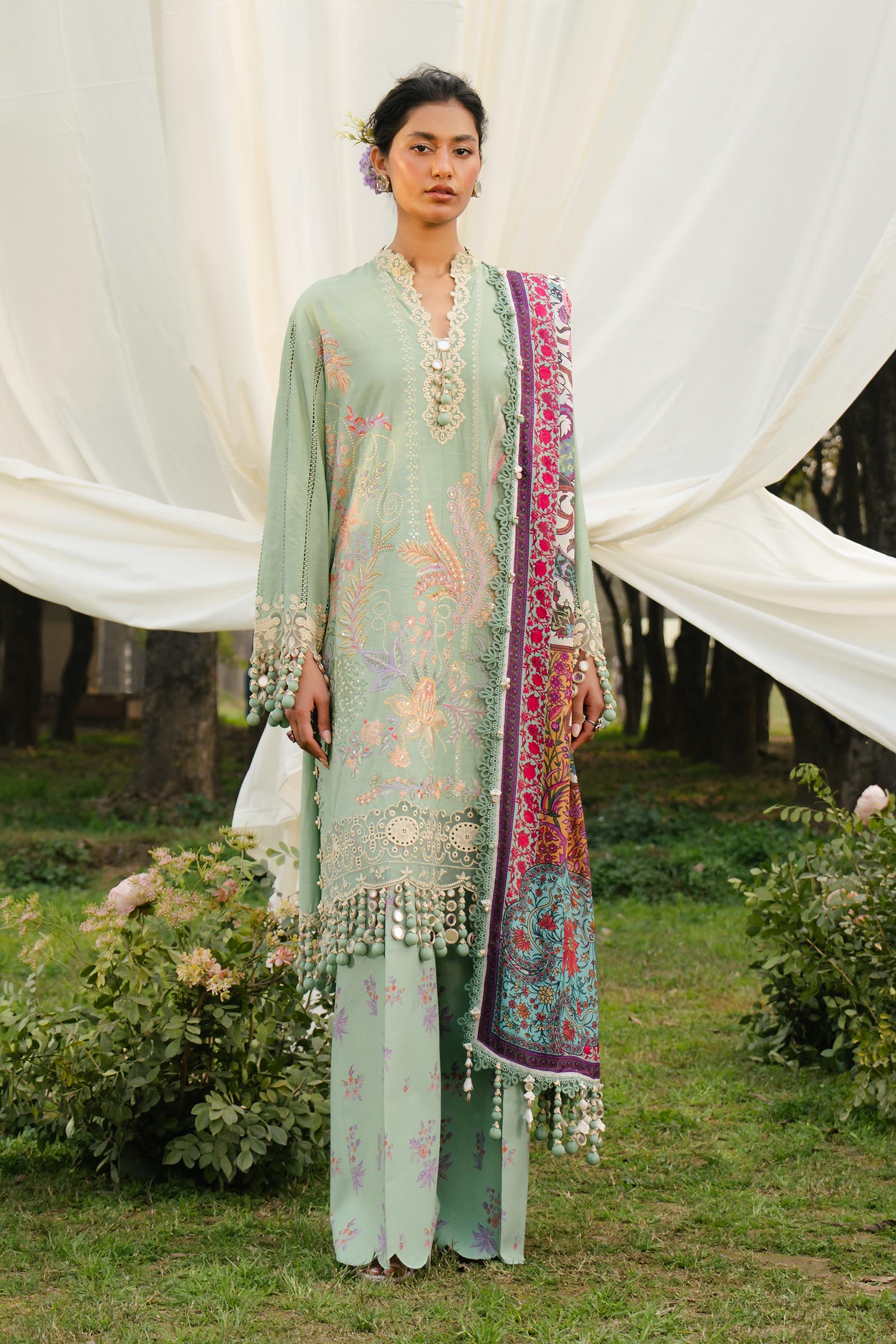 Sana Safinaz | Luxury Lawn 25 | L251-007B-3CT - Official Sana Safinaz stockist in UK - Sakeena London