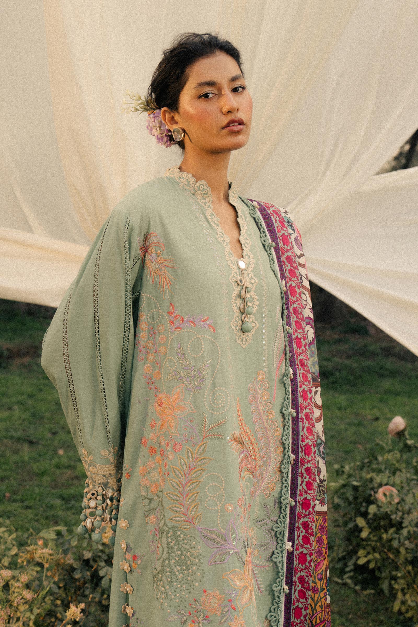 Sana Safinaz | Luxury Lawn 25 | L251-007B-3CT - Official Sana Safinaz stockist in UK - Sakeena London