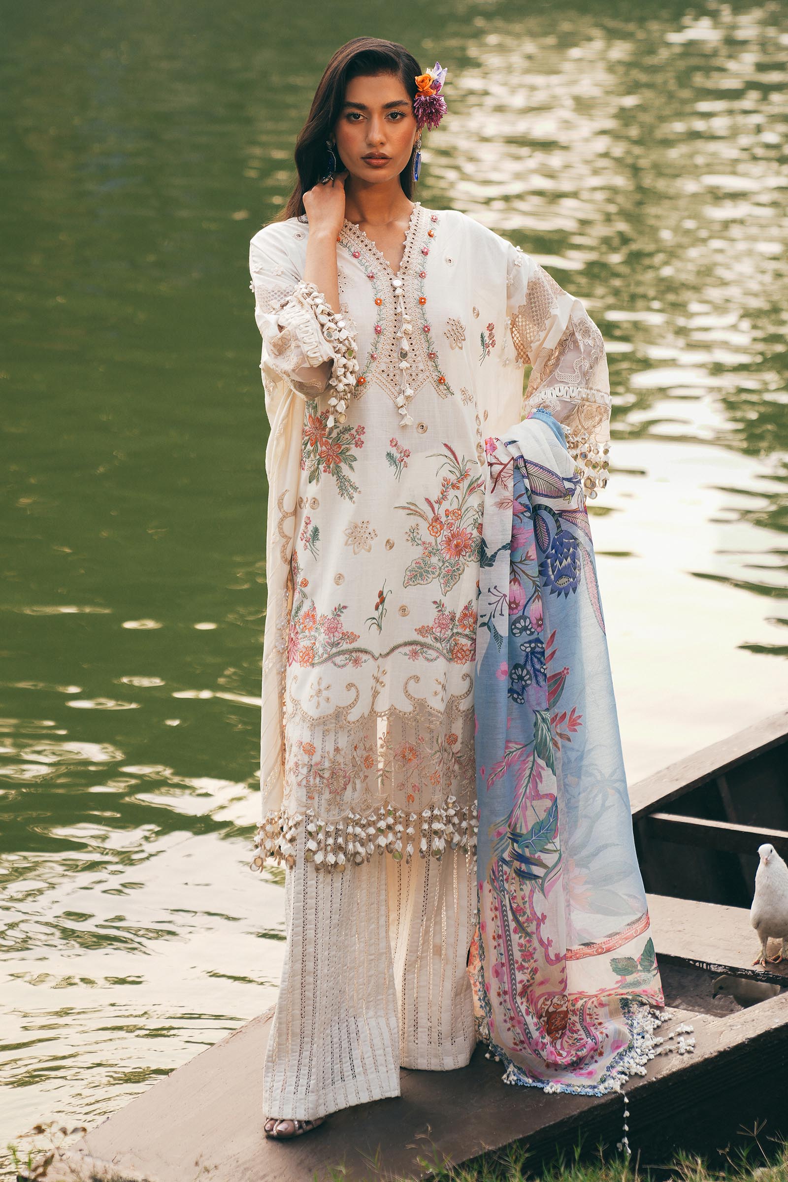 Sana Safinaz | Luxury Lawn 25 | 251-010B-3DI - Official Sana Safinaz stockist in UK - Sakeena London