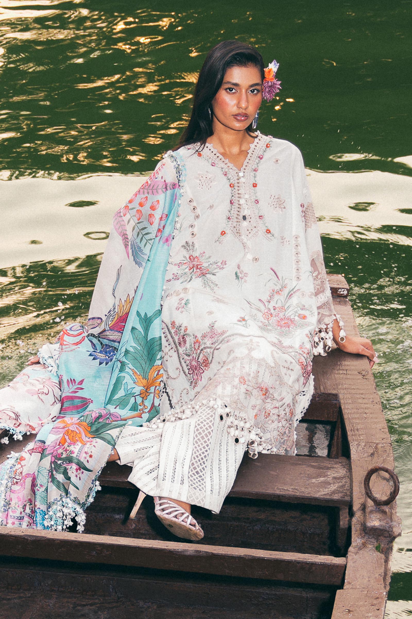 Sana Safinaz | Luxury Lawn 25 | 251-010B-3DI - Official Sana Safinaz stockist in UK - Sakeena London