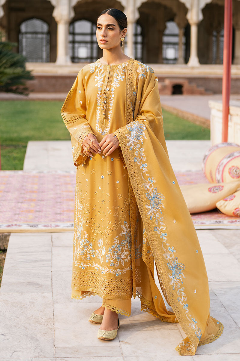 Cross Stitch | Eid Lawn Edit 25 | MUSTARD MIRAGE - Official Cross Stitch stockist in UK - Sakeena London