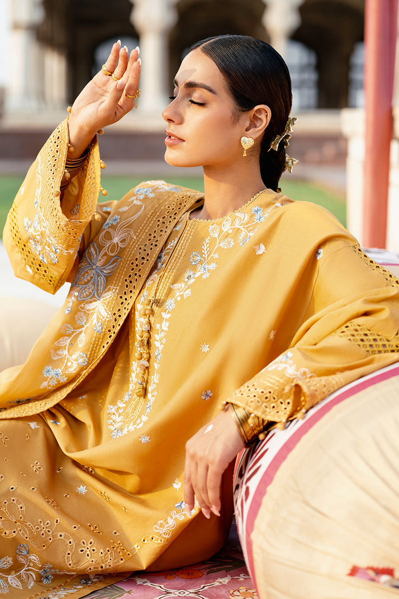 Cross Stitch | Eid Lawn Edit 25 | MUSTARD MIRAGE - Official Cross Stitch stockist in UK - Sakeena London